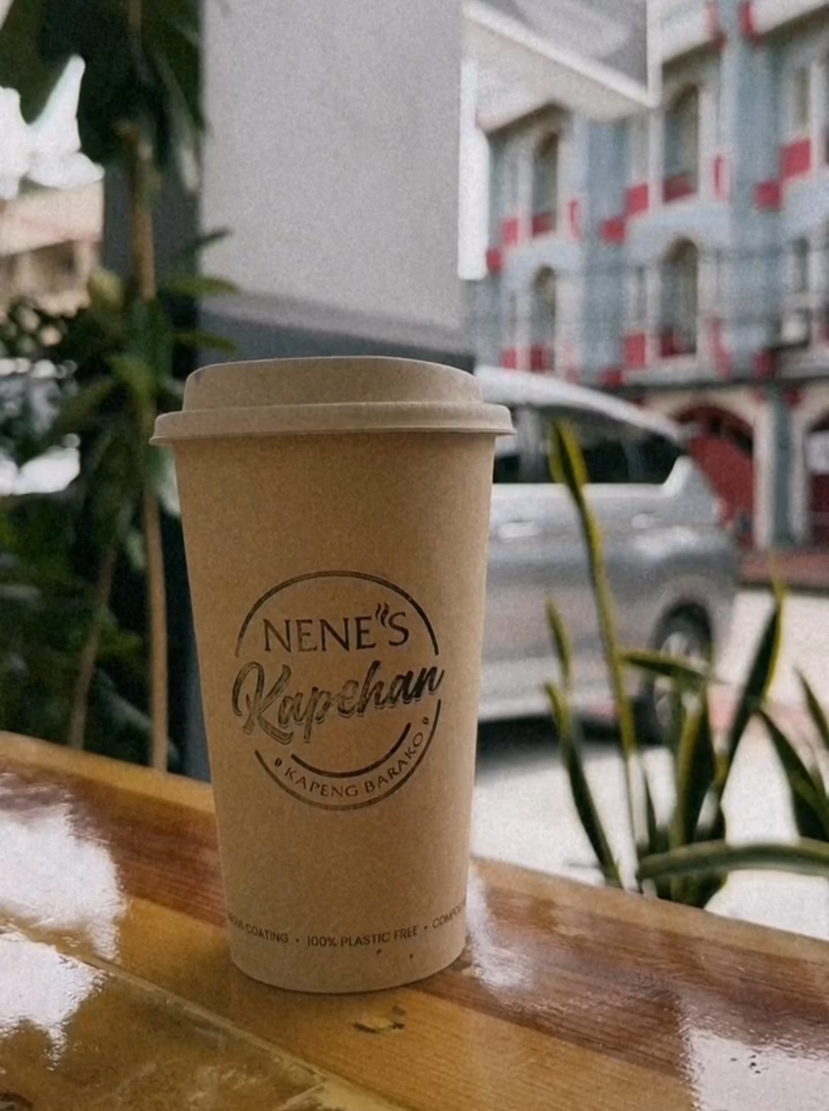 Bamboo cups and sugarcane straws at Nene's Kapehan